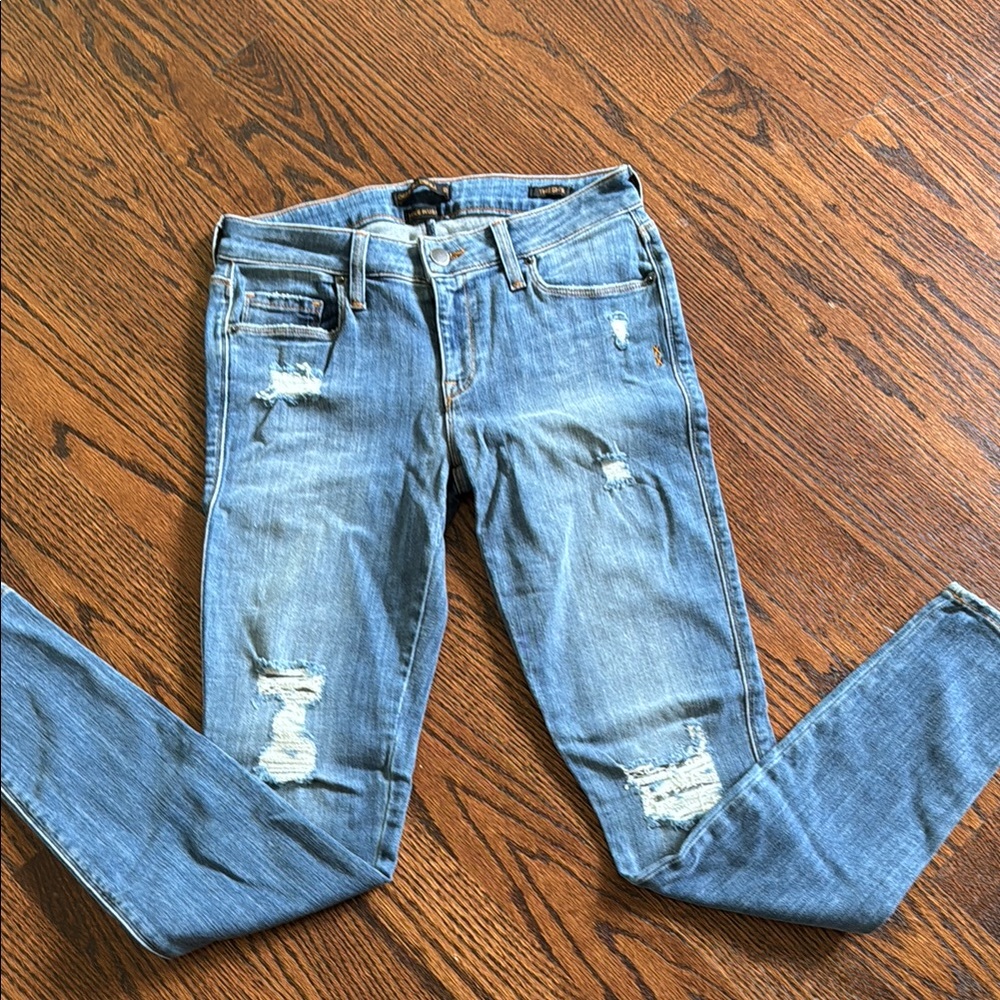 Women's Distressed Blue Jeans